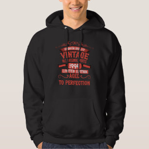 Personalised vintage 30th birthday gift red hoodie