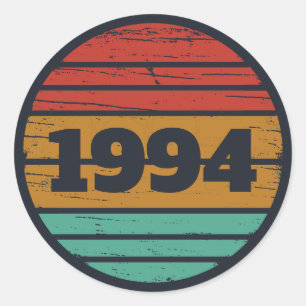Personalised vintage 30th birthday gifts classic round sticker