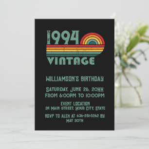Personalised vintage 30th birthday gifts invitation