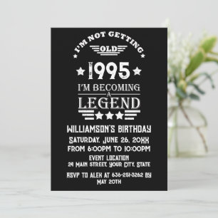 Personalised vintage 30th birthday gifts invitation