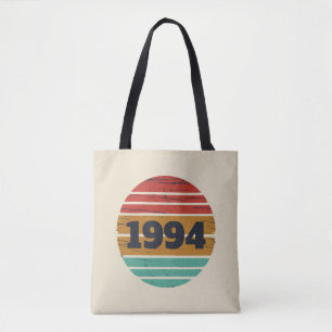 Personalised vintage 30th birthday gifts tote bag