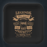 Personalised vintage 30th birthday whiskey themed paper plate<br><div class="desc">You can add some originality to your wardrobe collection with this vintage classic birthday graphic design with awesome typography font lettering. It is a great gift idea for men, women, husbands, wives, girlfriends, and boyfriends who will love this one-of-a-kind artwork. It is the best amazing and fun holiday present for...</div>