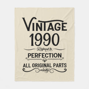 Personalised vintage 35th birthday gifts black fleece blanket