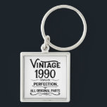 Personalised vintage 35th birthday gifts black key ring<br><div class="desc">You can add some originality with this limited edition, premium quality, and original, classy, retro, and vintage-looking birthday graphic design with a cool typography font. This is a great gift idea for men, women, husbands, wives, girlfriends, and boyfriends who will love this one-of-a-kind piece of art. Unique and funny holiday...</div>