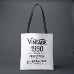 Personalised vintage 35th birthday gifts black tote bag<br><div class="desc">You can add some originality with this limited edition, premium quality, and original, classy, retro, and vintage-looking birthday graphic design with a cool typography font. This is a great gift idea for men, women, husbands, wives, girlfriends, and boyfriends who will love this one-of-a-kind piece of art. Unique and funny holiday...</div>
