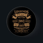 Personalised vintage 35th birthday party 6 cm round badge<br><div class="desc">Make your birthday special with this unique design. Add a touch of sophisticated elegance to your birthday celebration with our exquisite, one-of-a-kind designs. These graphics bring sophistication and originality to any product, creating a memorable and stylish gift. They are perfect for those who appreciate a touch of timeless glamour on...</div>