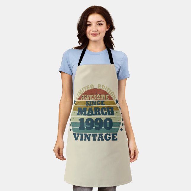 Personalised vintage 35th birthday party apron (Worn)