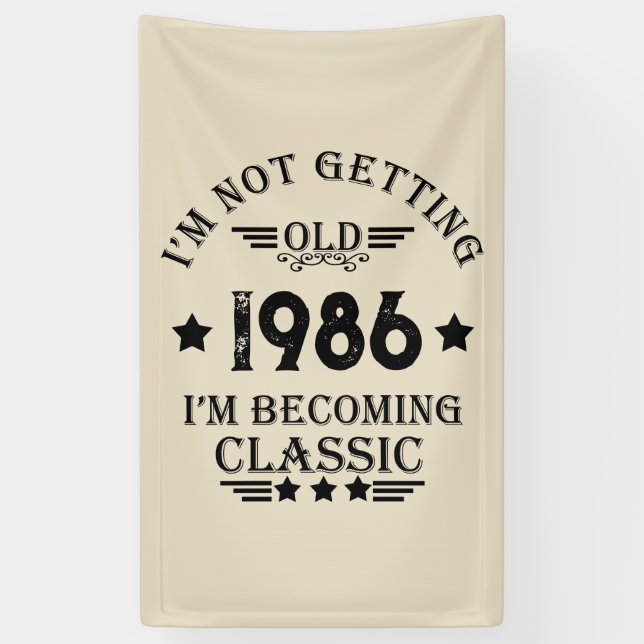 Personalised vintage 35th birthday party banner (Vertical)