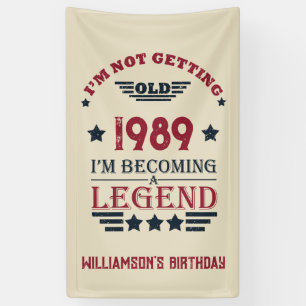 Personalised vintage 35th birthday party  banner