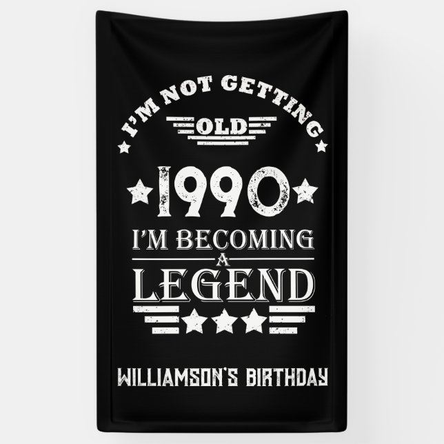 Personalised vintage 35th birthday party banner (Vertical)