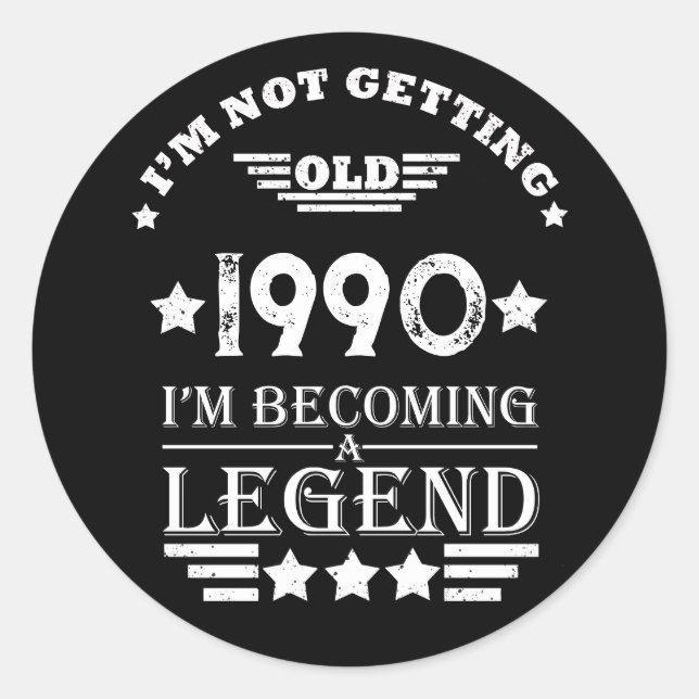 Personalised vintage 35th birthday party classic round sticker (Front)