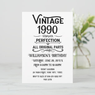 Personalised vintage 35th birthday party invitation