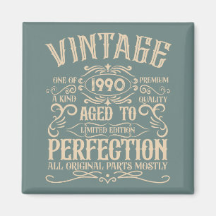 Personalised vintage 35th birthday party magnet