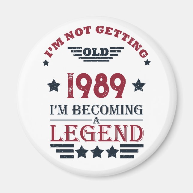 Personalised vintage 35th birthday party  magnet (Front)