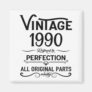 Personalised vintage 35th birthday party magnet