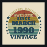 Personalised vintage 35th birthday party poster<br><div class="desc">Add some originality to your wardrobe with this vintage retro sunset graphic design featuring awesome typography. It's a great gift for men,  women,  husbands,  wives,  girlfriends,  and boyfriends who will love this unique artwork. The perfect and most fun holiday present for your birthday celebration.</div>