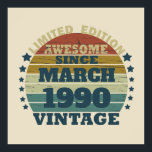 Personalised vintage 35th birthday party poster<br><div class="desc">Add some originality to your wardrobe with this vintage retro sunset graphic design featuring awesome typography. It's a great gift for men,  women,  husbands,  wives,  girlfriends,  and boyfriends who will love this unique artwork. The perfect and most fun holiday present for your birthday celebration.</div>