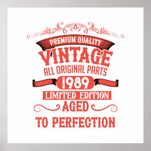 Personalised vintage 35th birthday party poster