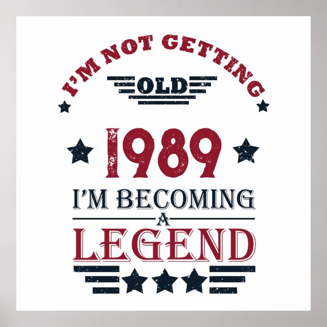 Personalised vintage 35th birthday party  poster (Front)