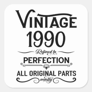 Personalised vintage 35th birthday party square sticker