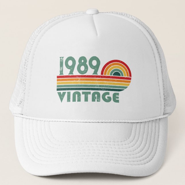Personalised vintage 35th birthday party trucker hat (Front)