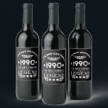 Personalised vintage 35th birthday party wine label<br><div class="desc">Add some originality with this limited edition, premium-quality, classic, retro, and vintage-looking birthday graphic design featuring a cool typography font. It's a great gift idea for men, women, husbands, wives, girlfriends, and boyfriends who will love this one-of-a-kind piece of art. A unique and funny holiday gift for your birthday party....</div>