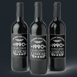 Personalised vintage 35th birthday party wine label<br><div class="desc">Add some originality with this limited edition, premium-quality, classic, retro, and vintage-looking birthday graphic design featuring a cool typography font. It's a great gift idea for men, women, husbands, wives, girlfriends, and boyfriends who will love this one-of-a-kind piece of art. A unique and funny holiday gift for your birthday party....</div>