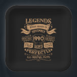 Personalised vintage 35th birthday whiskey themed paper plate<br><div class="desc">You can add some originality to your wardrobe collection with this vintage classic birthday graphic design with awesome typography font lettering. It is a great gift idea for men, women, husbands, wives, girlfriends, and boyfriends who will love this one-of-a-kind artwork. It is the best amazing and fun holiday present for...</div>