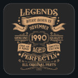 Personalised vintage 35th birthday whiskey themed square sticker<br><div class="desc">You can add some originality to your wardrobe collection with this vintage classic birthday graphic design with awesome typography font lettering. It is a great gift idea for men, women, husbands, wives, girlfriends, and boyfriends who will love this one-of-a-kind artwork. It is the best amazing and fun holiday present for...</div>
