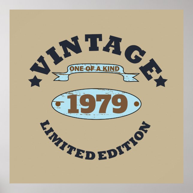 Personalised vintage 45th birthday gift poster (Front)