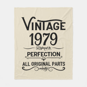 Personalised vintage 45th birthday gifts black fleece blanket