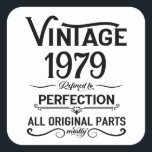 Personalised vintage 45th birthday gifts black square sticker<br><div class="desc">You can add some originality with this limited edition, premium quality, and original, classy, retro, and vintage-looking birthday graphic design with a cool typography font. This is a great gift idea for men, women, husbands, wives, girlfriends, and boyfriends who will love this one-of-a-kind piece of art. Unique and funny holiday...</div>