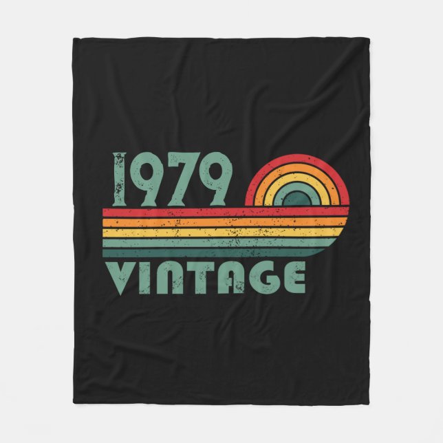 Personalised vintage 45th birthday gifts fleece blanket (Front)