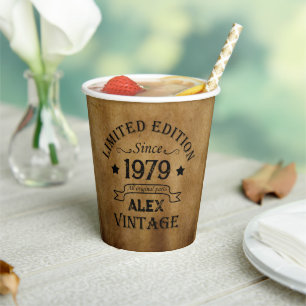Personalised vintage 45th birthday gifts paper cups
