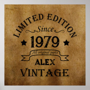 Personalised vintage 45th birthday gifts poster