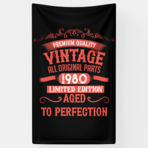 Personalised vintage 45th birthday gifts red banner