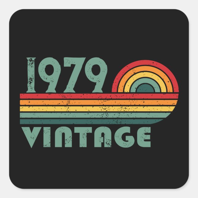 Personalised vintage 45th birthday gifts square sticker (Front)