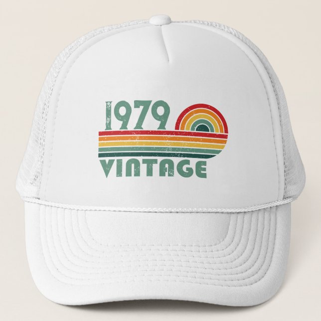 Personalised vintage 45th birthday gifts trucker hat (Front)