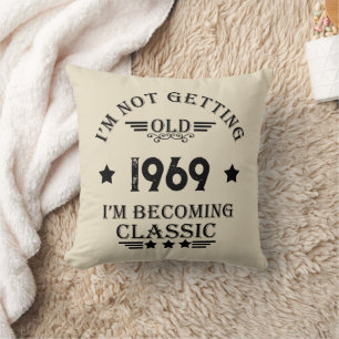 Personalised vintage 50th birthday gift cushion