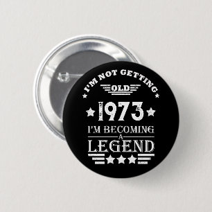 Personalised vintage 50th birthday gifts 6 cm round badge