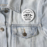 Personalised vintage 50th birthday gifts 6 cm round badge<br><div class="desc">You can add some originality with this limited edition, premium quality, and original, classy, retro, and vintage-looking birthday graphic design with a cool typography font. This is a great gift idea for men, women, husbands, wives, girlfriends, and boyfriends who will love this one-of-a-kind piece of art. Unique and funny holiday...</div>