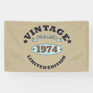 Personalised vintage 50th birthday gifts banner