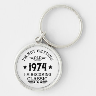 Personalised vintage 50th birthday gifts key ring