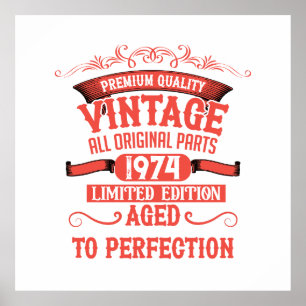 Personalised vintage 50th birthday gifts poster