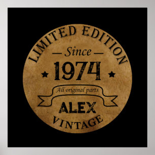 Personalised vintage 50th birthday gifts poster