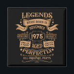 Personalised vintage 50th birthday whiskey themed magnet<br><div class="desc">You can add some originality to your wardrobe collection with this vintage classic birthday graphic design with awesome typography font lettering, is a great gift idea for men, women, husbands, wife girlfriends, and a boyfriend who will love this one-of-a-kind artwork. The best amazing and funny holiday present for your happy...</div>