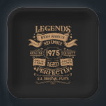 Personalised vintage 50th birthday whiskey themed paper plate<br><div class="desc">You can add some originality to your wardrobe collection with this vintage classic birthday graphic design with awesome typography font lettering, is a great gift idea for men, women, husbands, wife girlfriends, and a boyfriend who will love this one-of-a-kind artwork. The best amazing and funny holiday present for your happy...</div>