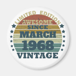Personalised vintage 55th birthday gift magnet