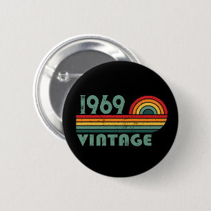 Personalised vintage 55th birthday gifts 6 cm round badge