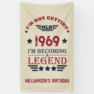 Personalised vintage 55th birthday gifts banner